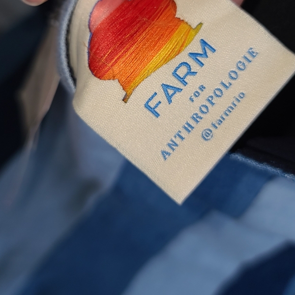 NWT Anthropologie Farm rio denim Colorblock Midi dress Fit & Flare S - Picture 10 of 16